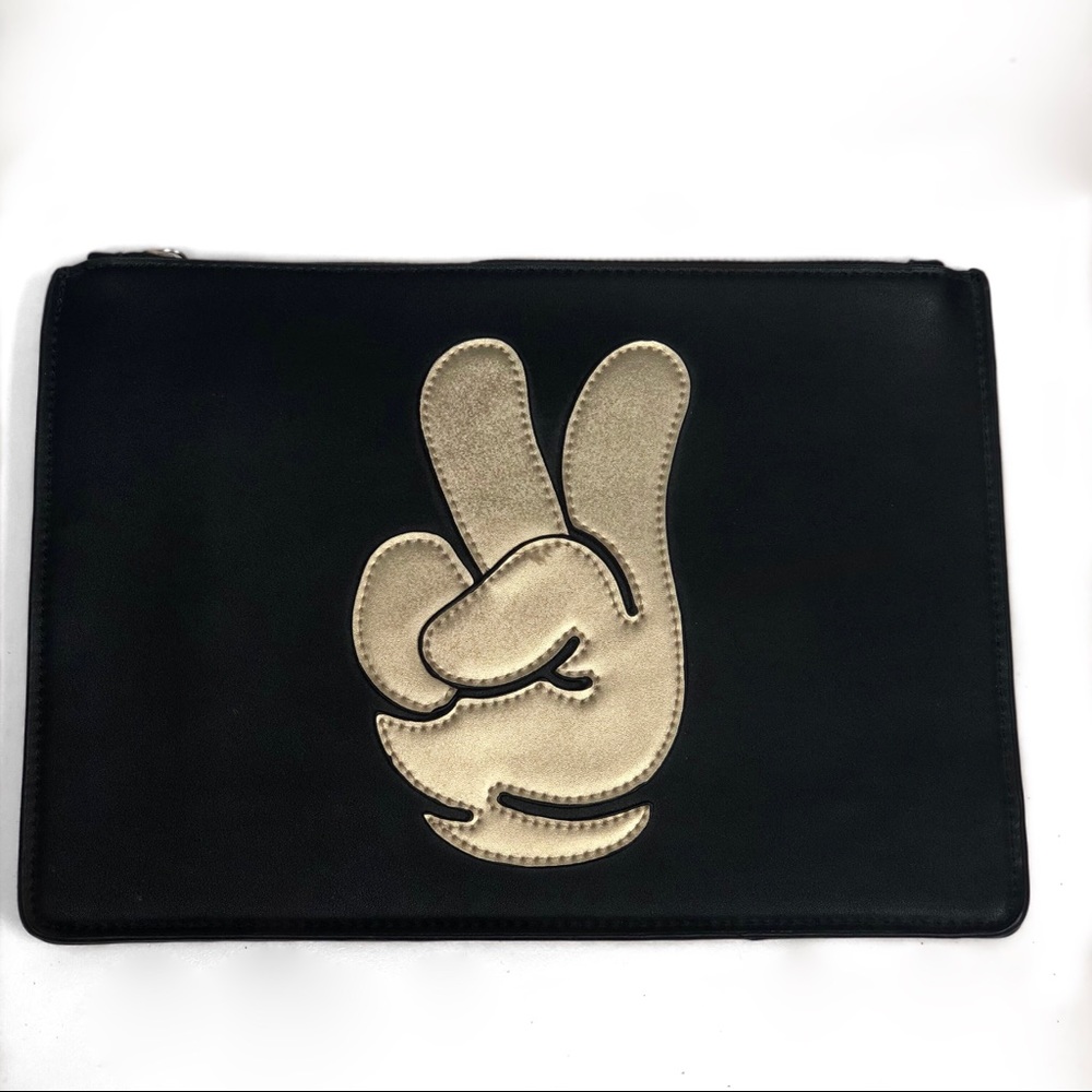Clutch/pouch with peace sign applique
